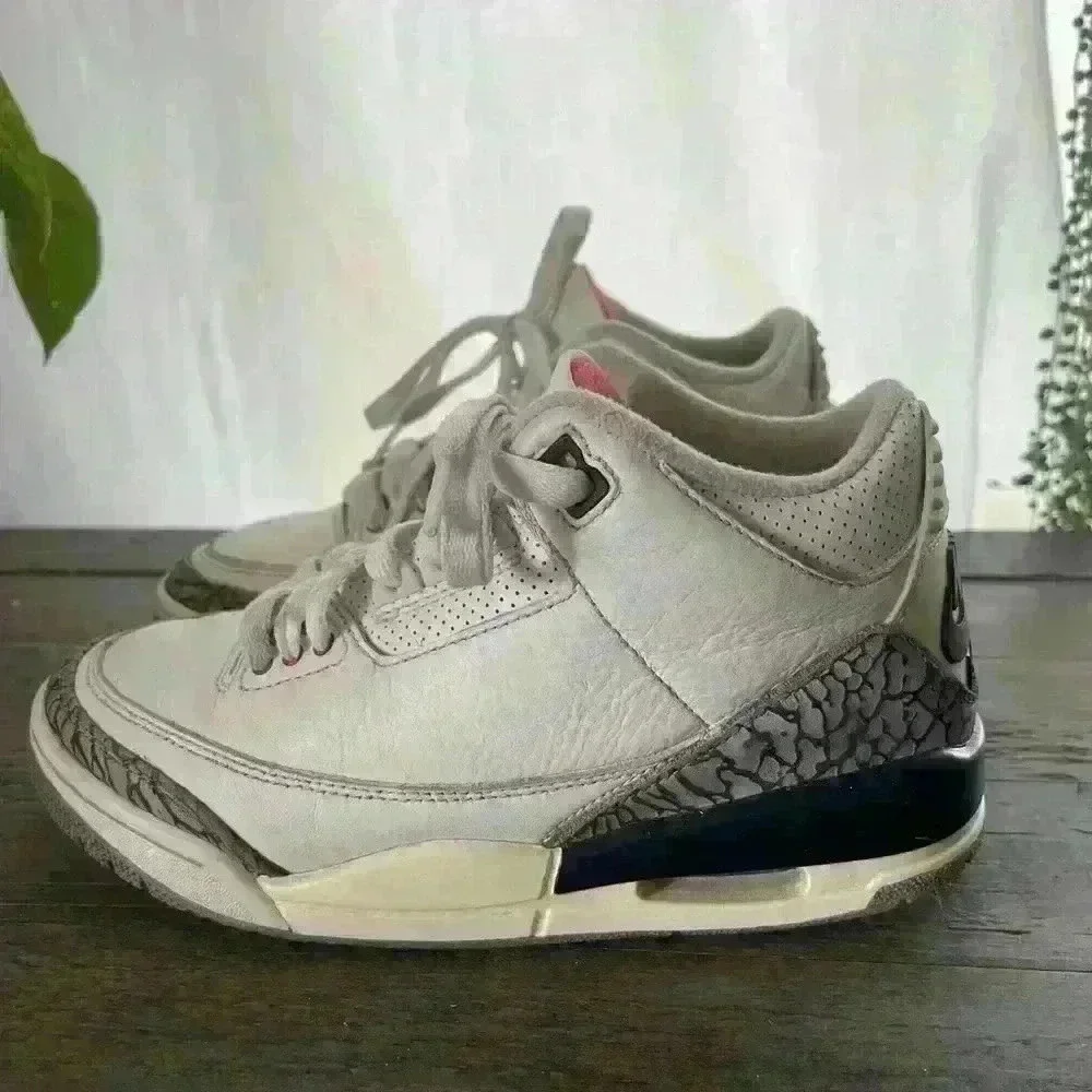 Nike Air Jordan 3 Reimagined Retro White Cement Lace Up Sneaker Kids 4